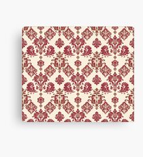 Red and Gold Vintage Damask Canvas Print