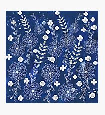 Dark blue flowers Photographic Print