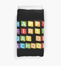 Cute Back To School Tshirt Happy First Day Of School Tee Duvet Cover