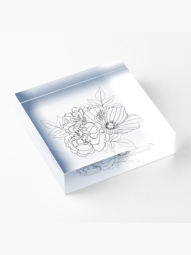 Alternate view of Floral Arrangment Acrylic Block