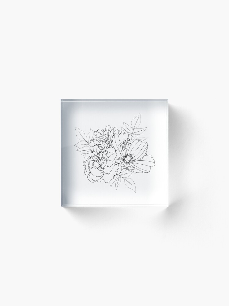 Alternate view of Floral Arrangment Acrylic Block