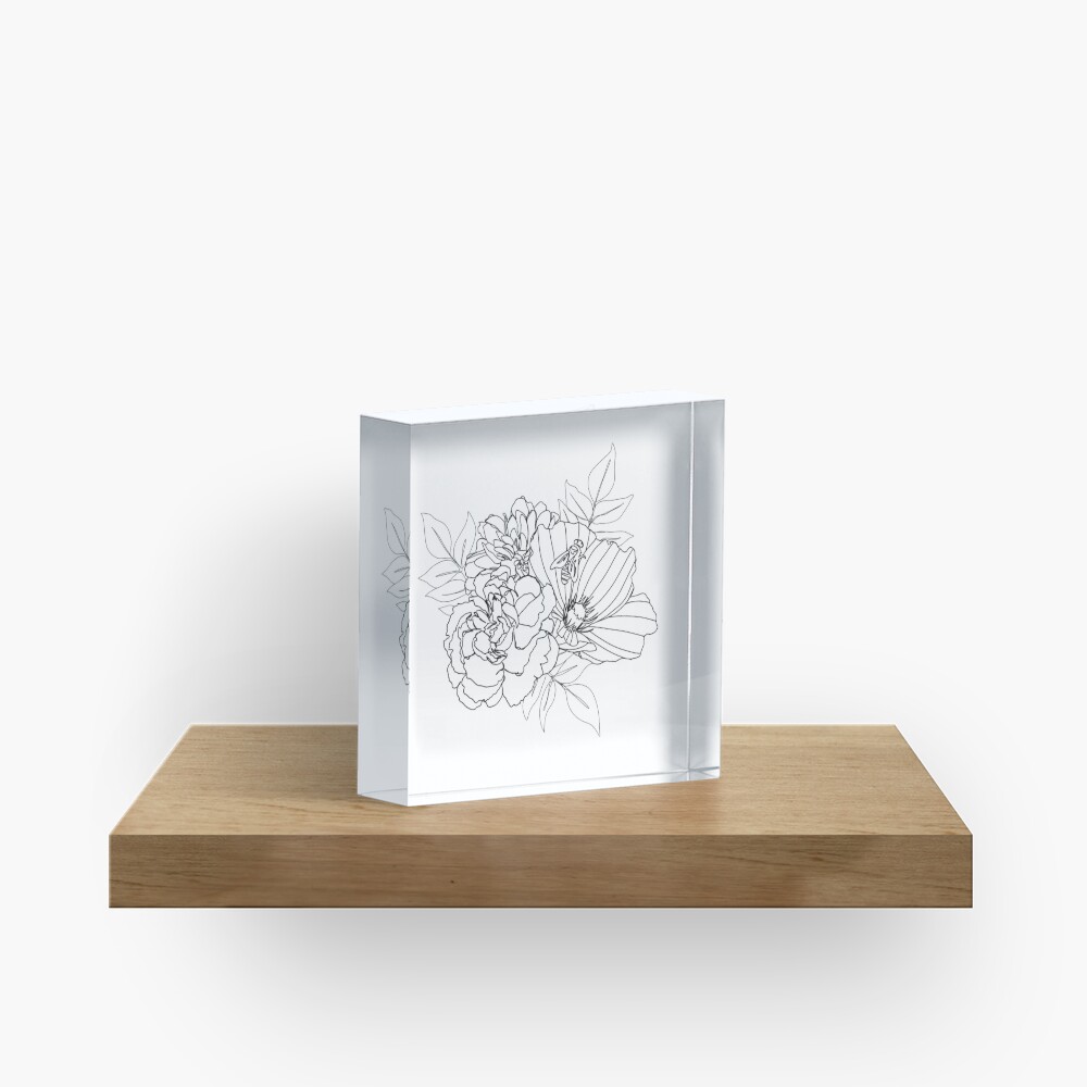 Floral Arrangment Acrylic Block