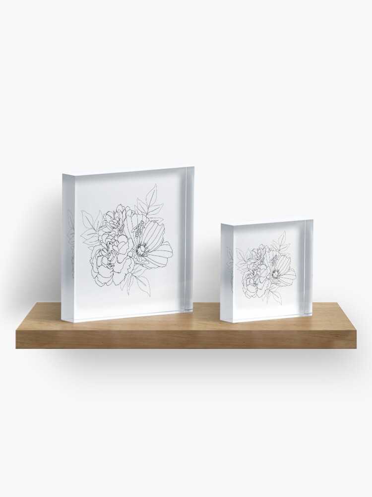 Alternate view of Floral Arrangment Acrylic Block