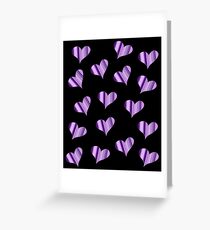 Purple Striped Heart Greeting Card
