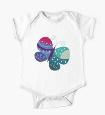 Cute Colorful Ornamental Butterfly One Piece - Short Sleeve