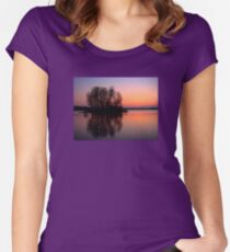 reflection sunset Women's Fitted Scoop T-Shirt