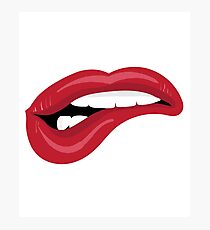 Biting Lips / Beißende Lippen Fotodruck