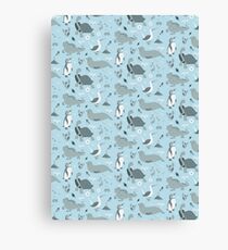 Galapagos Pattern Blue Canvas Print