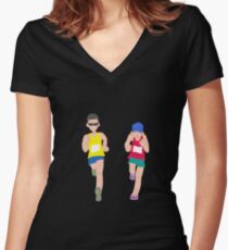 Marathon runners Women's Fitted V-Neck T-Shirt