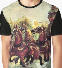 Henri de Toulouse-Lautrec "Count Alphonse de Toulouse Lautrec driving a four horse hitch" Graphic T-Shirt