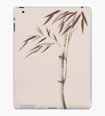 Illustration of a bamboo stalk with leaves in beige and brown Japanese Zen artwork art print iPad Case/Skin