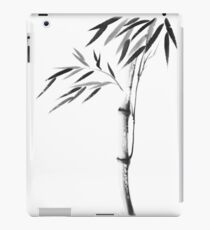 Japanese Zen painting of Bamboo stalk with leaves black ink on white rice paper art print iPad Case/Skin