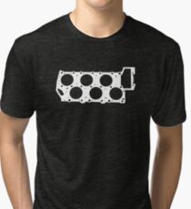 VR6 Cylinder Head (White Print) Tri-blend T-Shirt