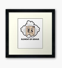 Funny Science T Shirt Gift-Element of Genius for Women Men Framed Print