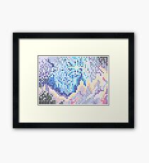 Pixelated Nebula Blue Framed Print