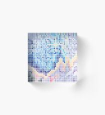 Pixelated Nebula Blue Acrylic Block