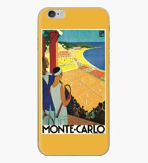1920s Vintage Monte Carlo Tennis Travel Ad iPhone Case