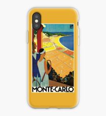 1920s Vintage Monte Carlo Tennis Travel Ad iPhone Case