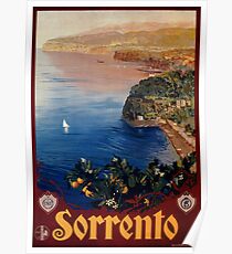 Póster Anuncio de viaje italiano vintage Italia de Sorrento Bay of Naples