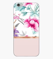 Chinoiserie Perle weiß floral & Roségold iPhone-Hülle & Cover