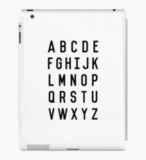 Alphabet Black and White Typography Design Poster with Minimalist Letters in a Modern Contemporary Style iPad Case/Skin