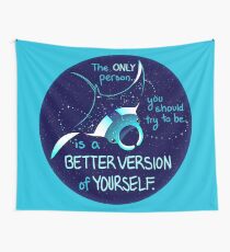 "The Only Person You Should Try to Be" Galaxy Manta Ray Wall Tapestry
