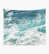 Blaue Meereswellen Wandbehang