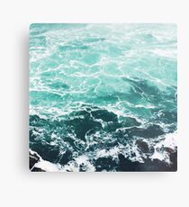 Blue Ocean Summer Beach Waves Metal Print