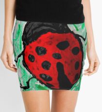 abstract ladybug Mini Skirt