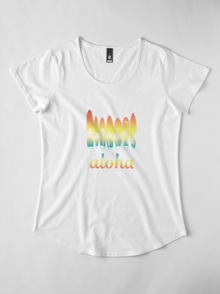 Alternate view of Aloha Surfing Good Vibes Premium Scoop T-Shirt