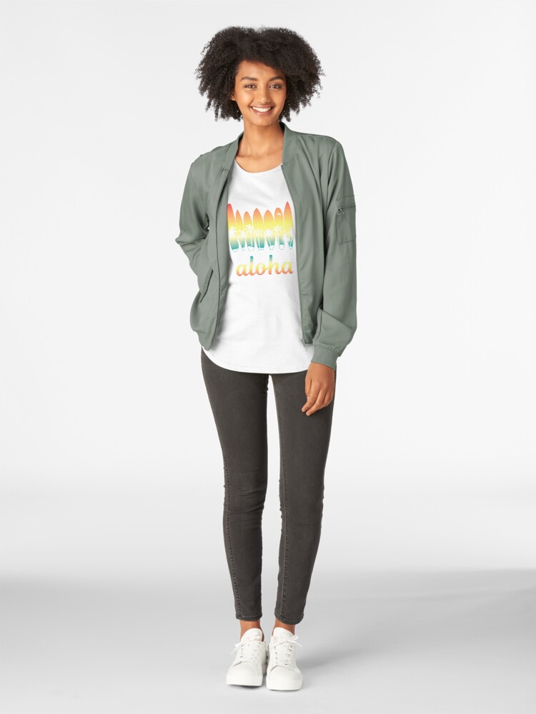 Alternate view of Aloha Surfing Good Vibes Premium Scoop T-Shirt