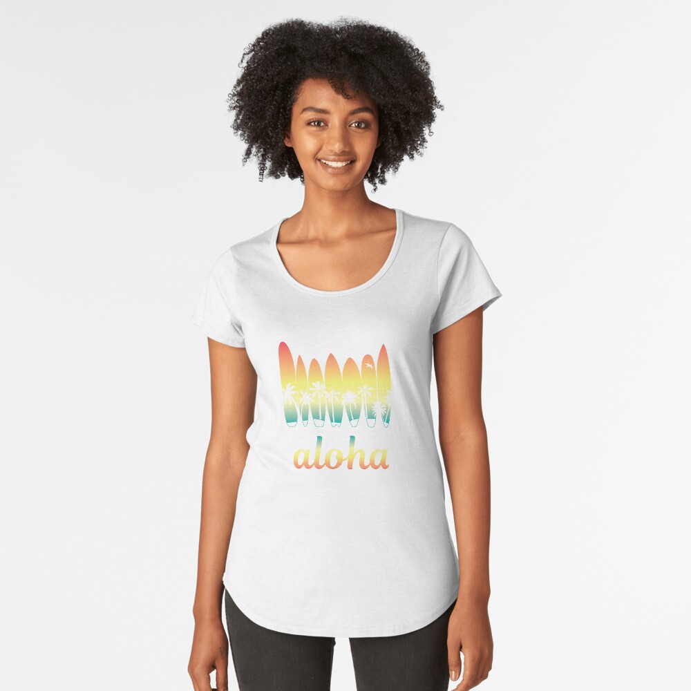 Aloha Surfing Good Vibes Premium Scoop T-Shirt