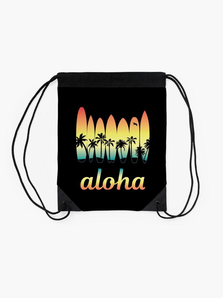 Alternate view of Aloha Surfing Good Vibes Drawstring Bag