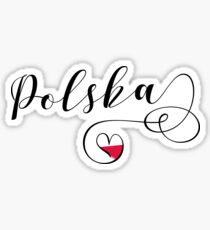 Poland Heart, Polska, I Love Poland Sticker