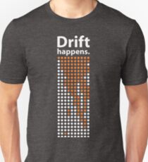 Camiseta unisex Deriva sucede. (Variante de luz)