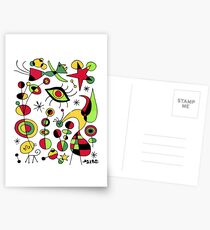Joan Miro Peces De Colores (Colorful Fish ), T Shirt, Artwork Reproduction Postcards