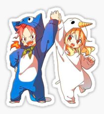 Happy Natsu and Plue Lucy Sticker