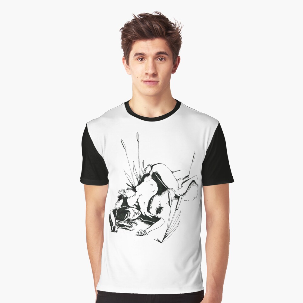 Moss Gathering | Ink Drawing Graphic T-Shirt