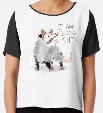 "I AM GOOD KITTY" Design Chiffon Top