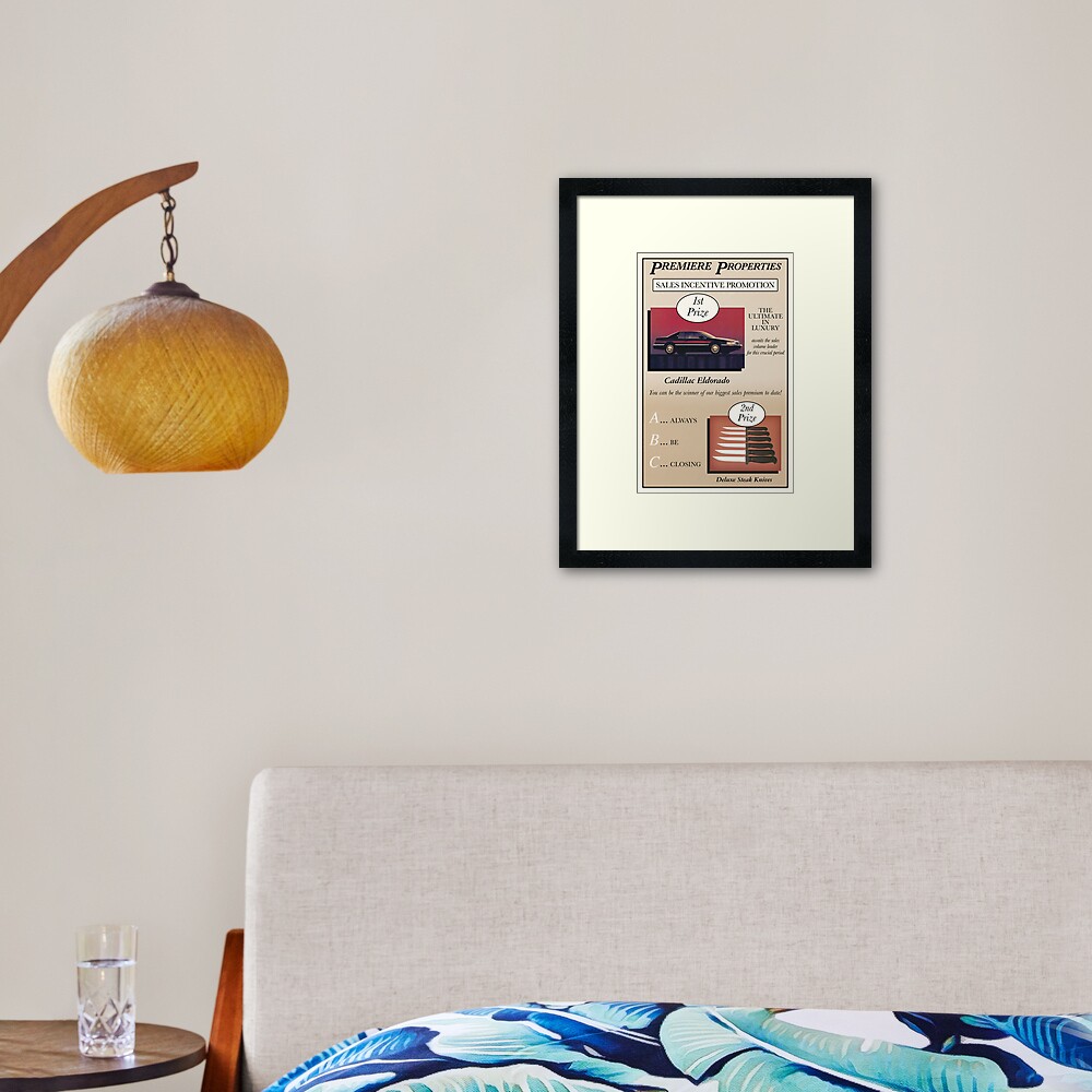 Glengarry Glen Ross Sales Poster Framed Art Print