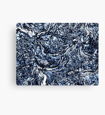 Navy Blue Nature Abstract Pattern Canvas Print