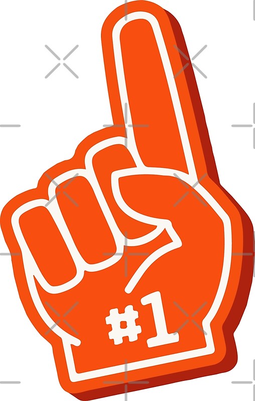 "Orange foam finger number one " by desigma Redbubble