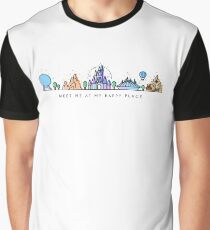 Camiseta gráfica Encuéntreme en mi lugar feliz Vector Orlando Theme Park Illustration Design