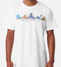 Treffen Sie mich bei meinem glücklichen Platz-Vektor-Orlando-Freizeitpark-Illustrations-Design Longshirt