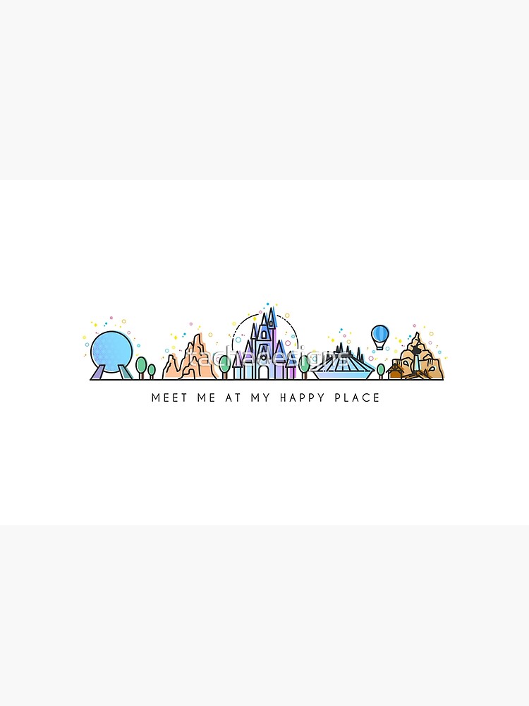Meet me at my Happy Place Vector Orlando Theme Park Illustration Design by tachadesigns