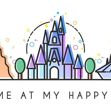 Artwork thumbnail, Meet me at my Happy Place Vector Orlando Theme Park Illustration Design by tachadesigns