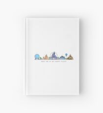 Treffen Sie mich bei meinem glücklichen Platz-Vektor-Orlando-Freizeitpark-Illustrations-Design Notizbuch
