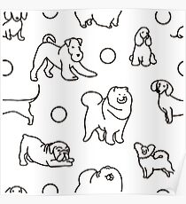Seamless pattern with cute dogs. Poster