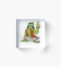 Make rocks not war Acrylic Block
