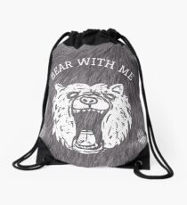 Bear with me - fur in the background Drawstring Bag